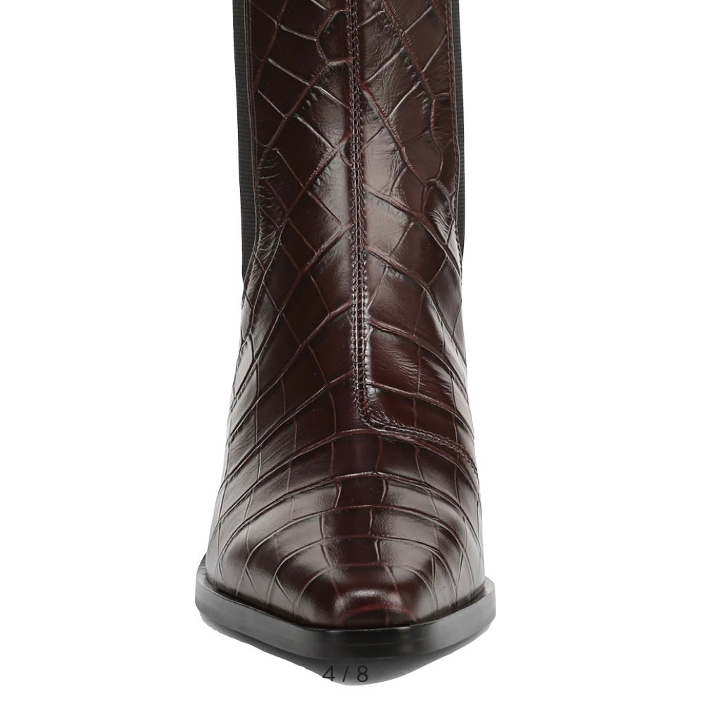 Nordstrom Women’s Ainsley2 Embossed Leather Chelsea Western Boot Brown Size 9.5 - Picture 4 of 14